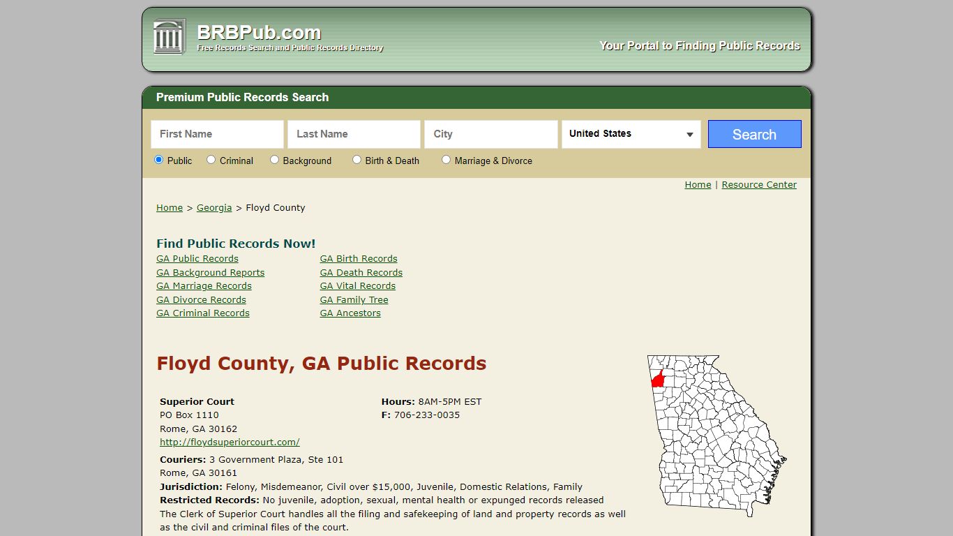 Floyd County Public Records | Search Georgia Government ...